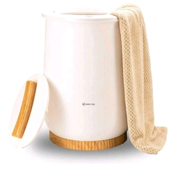 Keenray Bucket Towel Warmer Auto Shut Off Fits 2 Large Towels or Bathrobes White - Picture 1 of 14